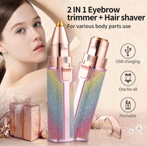 Rechargeable 2 in 1 Eyebrows & Facial Hairs Shaver