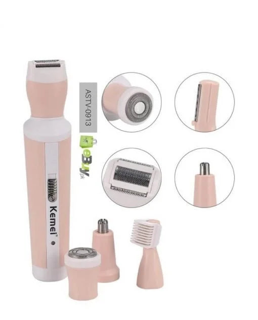 Kemei 4 in 1 Shaver Women’s Trimmer for Face, Nose, Eyebrow, Body