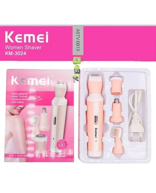 Kemei 4 in 1 Shaver Womenโs Trimmer for Face, Nose, Eyebrow, Body