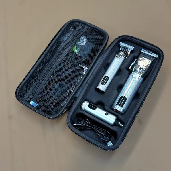 3-in-1 Hair Clipper Set with Leather Pouch