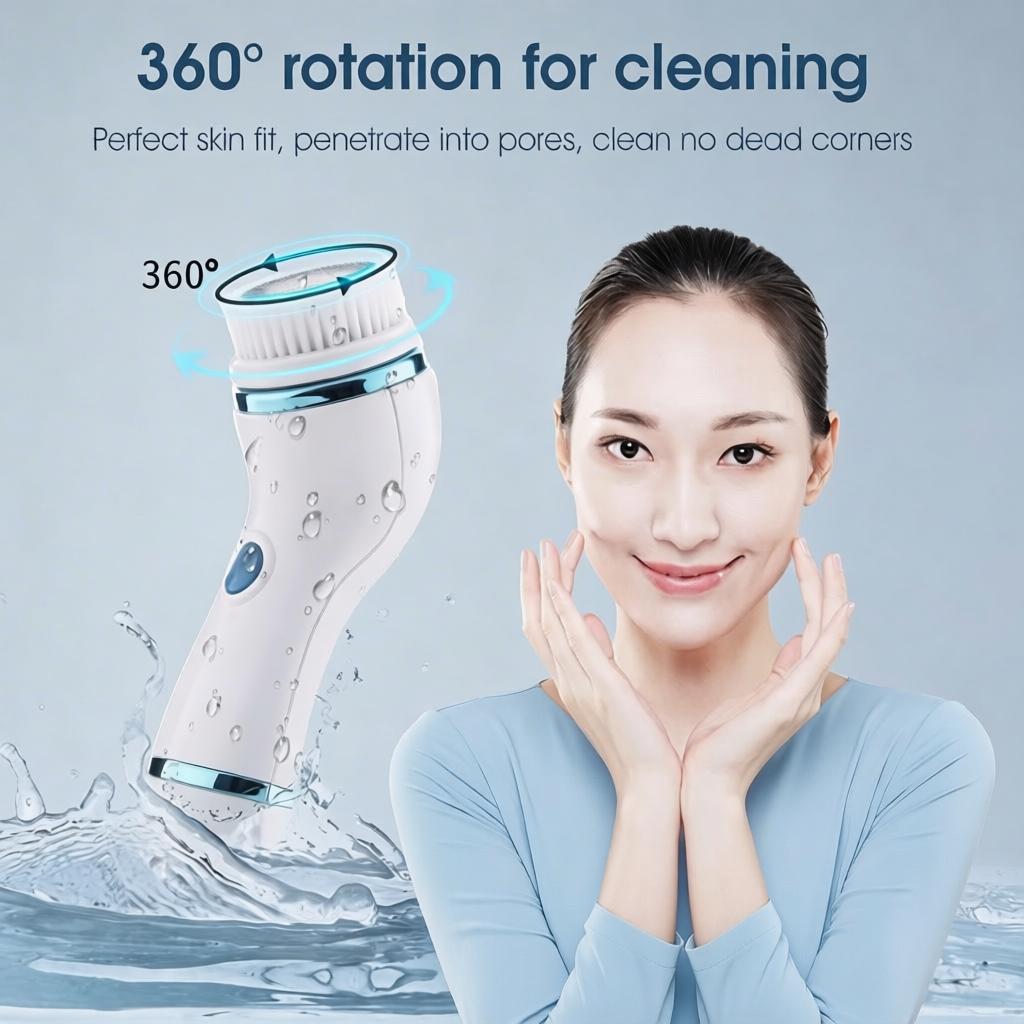 4 In 1 Electric Facial Cleansing Brush & Massager