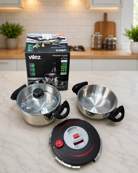 Vilez automatic pressure cooker with steamer 6L &4L