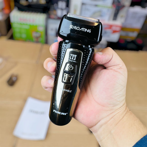 Nikai 3D Washable Shaver NK-7119 (Floating Heads, 3-Hour Battery)