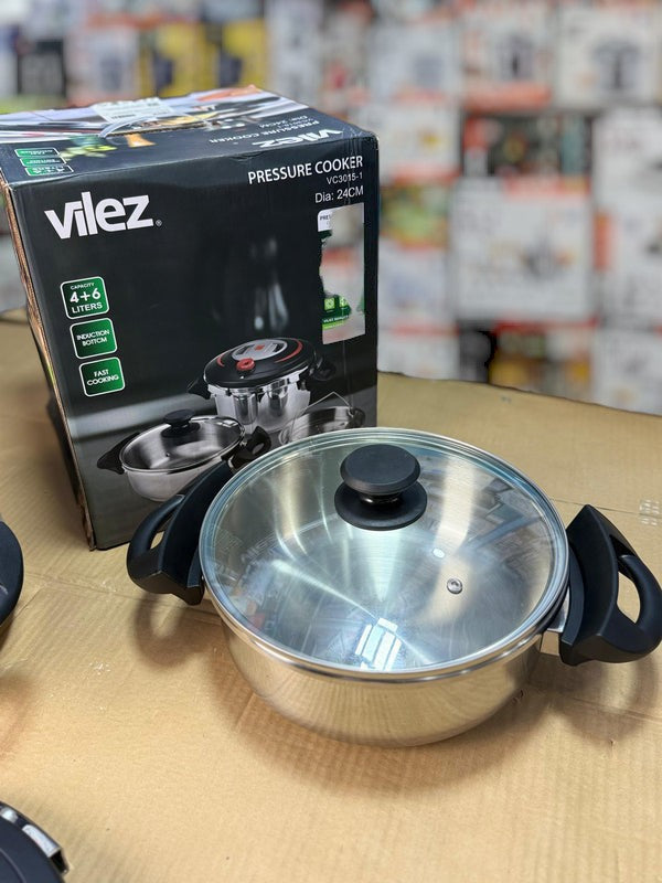 Vilez automatic pressure cooker with steamer 6L &4L