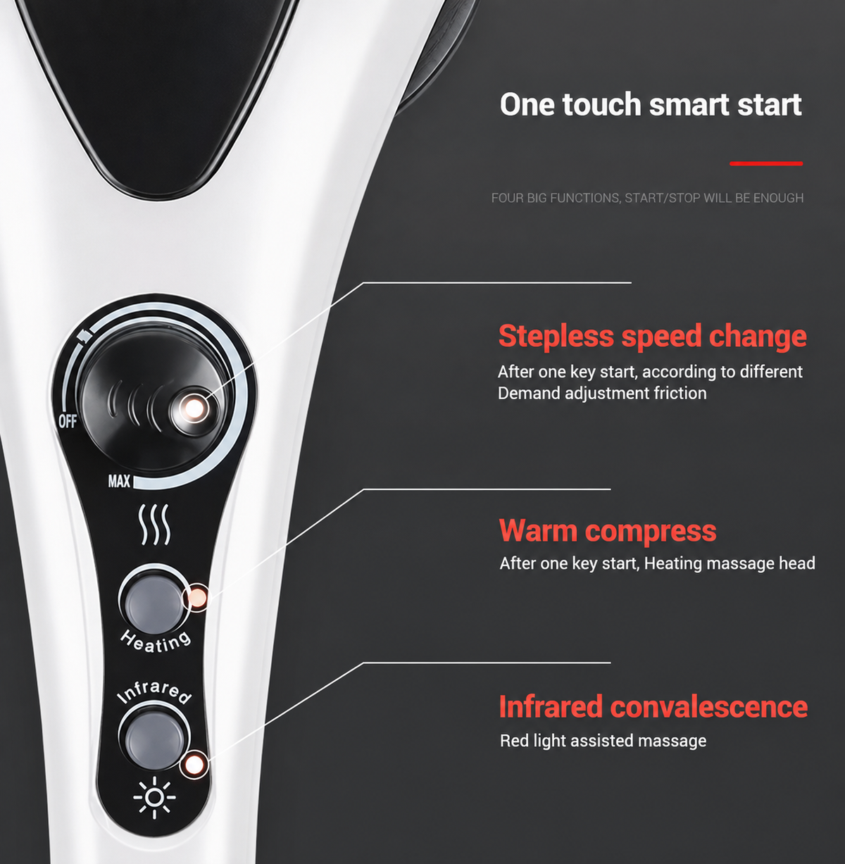 Double Head Heating Massager - Adjustable Heat | Vibration