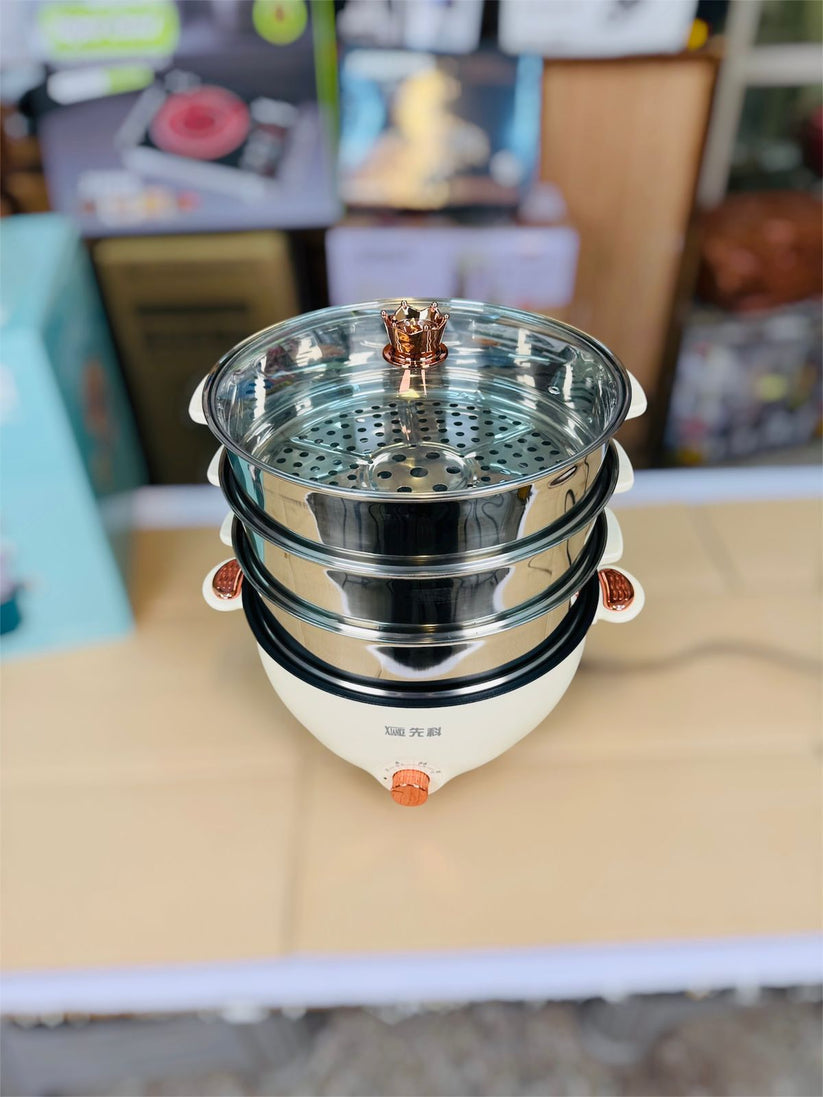 2 in 1 Cooking Pot and 3 layers Food steamer