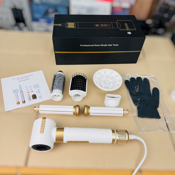 Professional Salon Grade 7-in-1 Hair Dryer Styler Set (1200W)