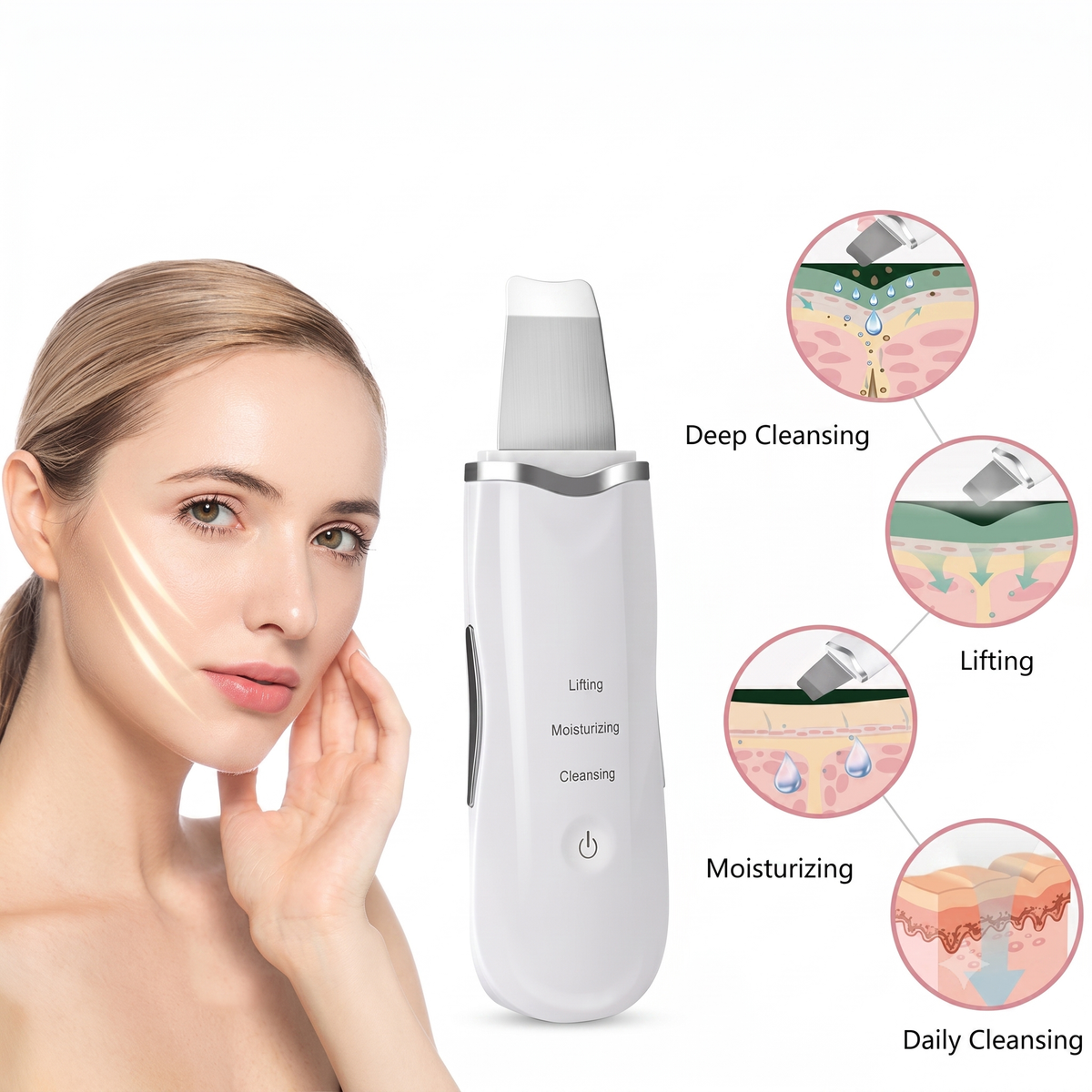 3 in 1 Ultrasonic Face Scrubber & Exfoliator Machine