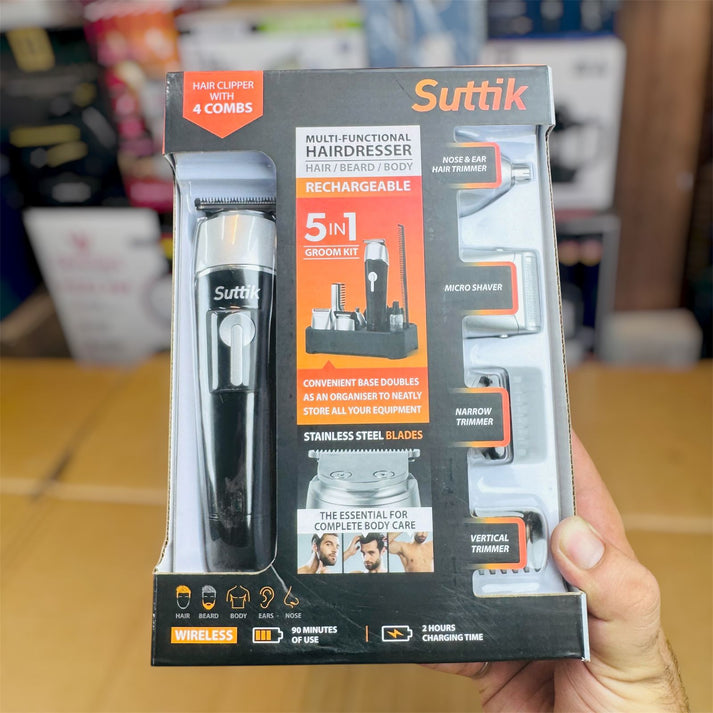 Professional 5 in 1 Multi-functional Waterproof Man's Grooming Kit Hair Clippers
