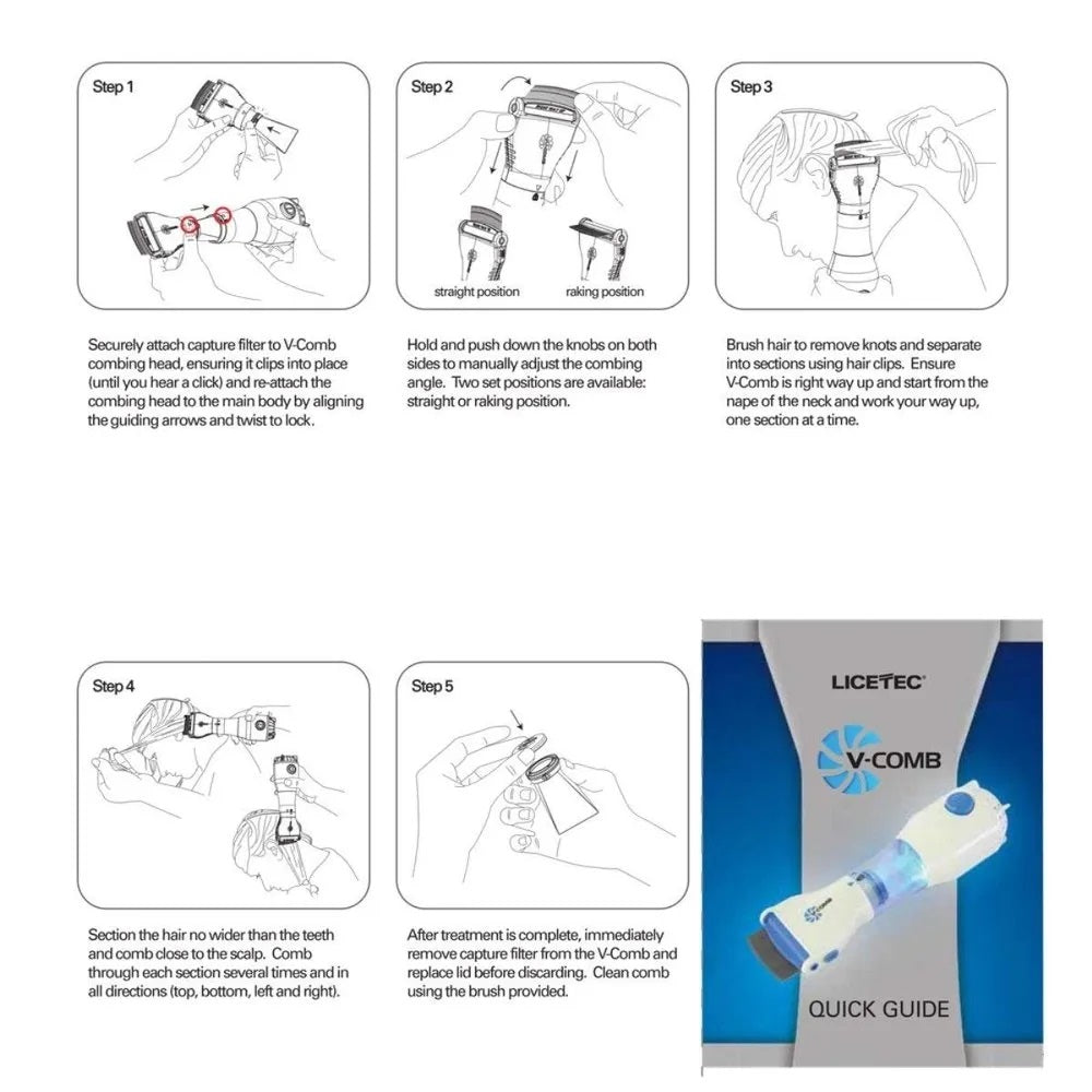 V Comb Electric  Lice Removal Machine