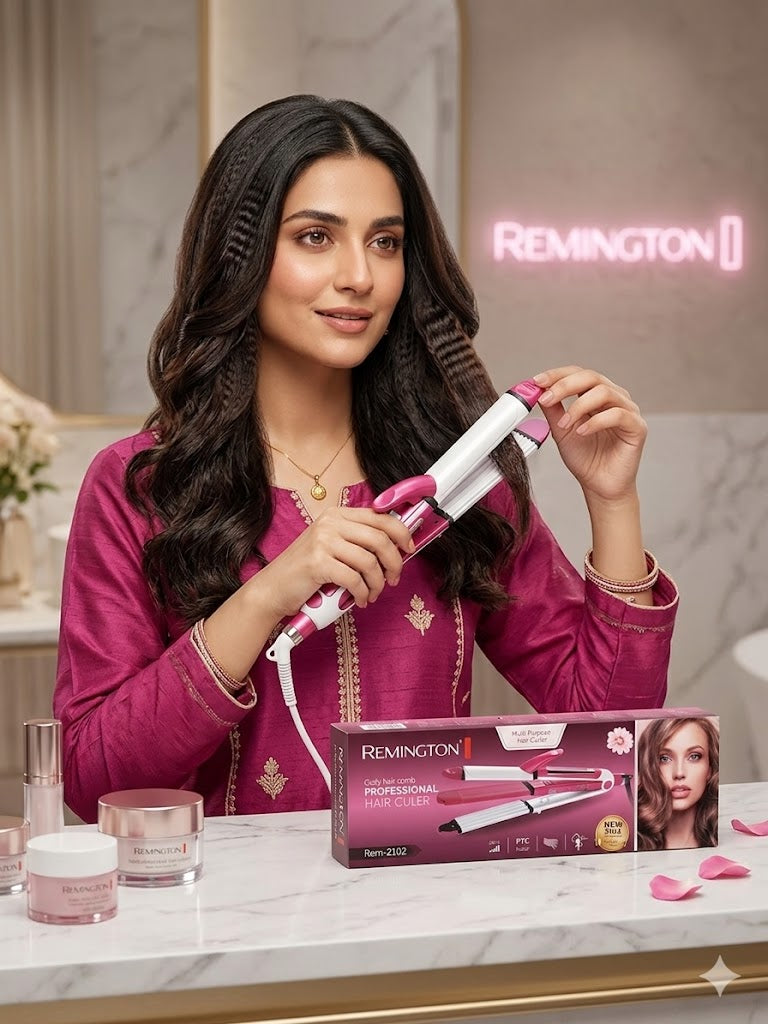 Remington Professional 3-in-1 Hair Tool: Instant Curls & Silky Straight Hair in Minutes
