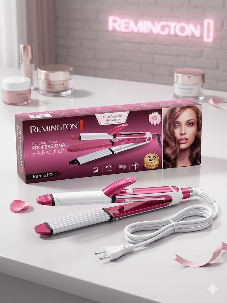 Remington Professional 3-in-1 Hair Tool: Instant Curls & Silky Straight Hair in Minutes