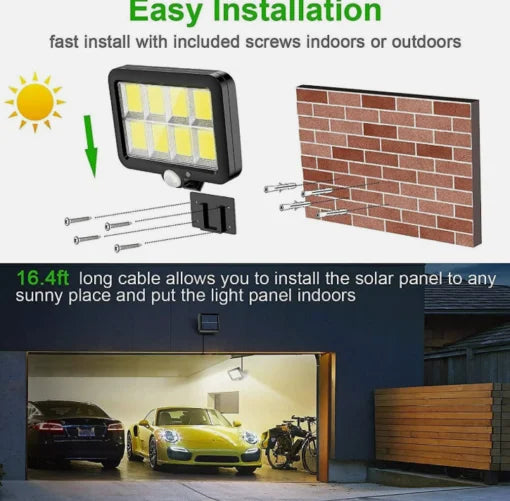 Solar Flash Security Light, Wall Lights Outdoor Flood Light Waterproof, Up to 10 Hours Illumination