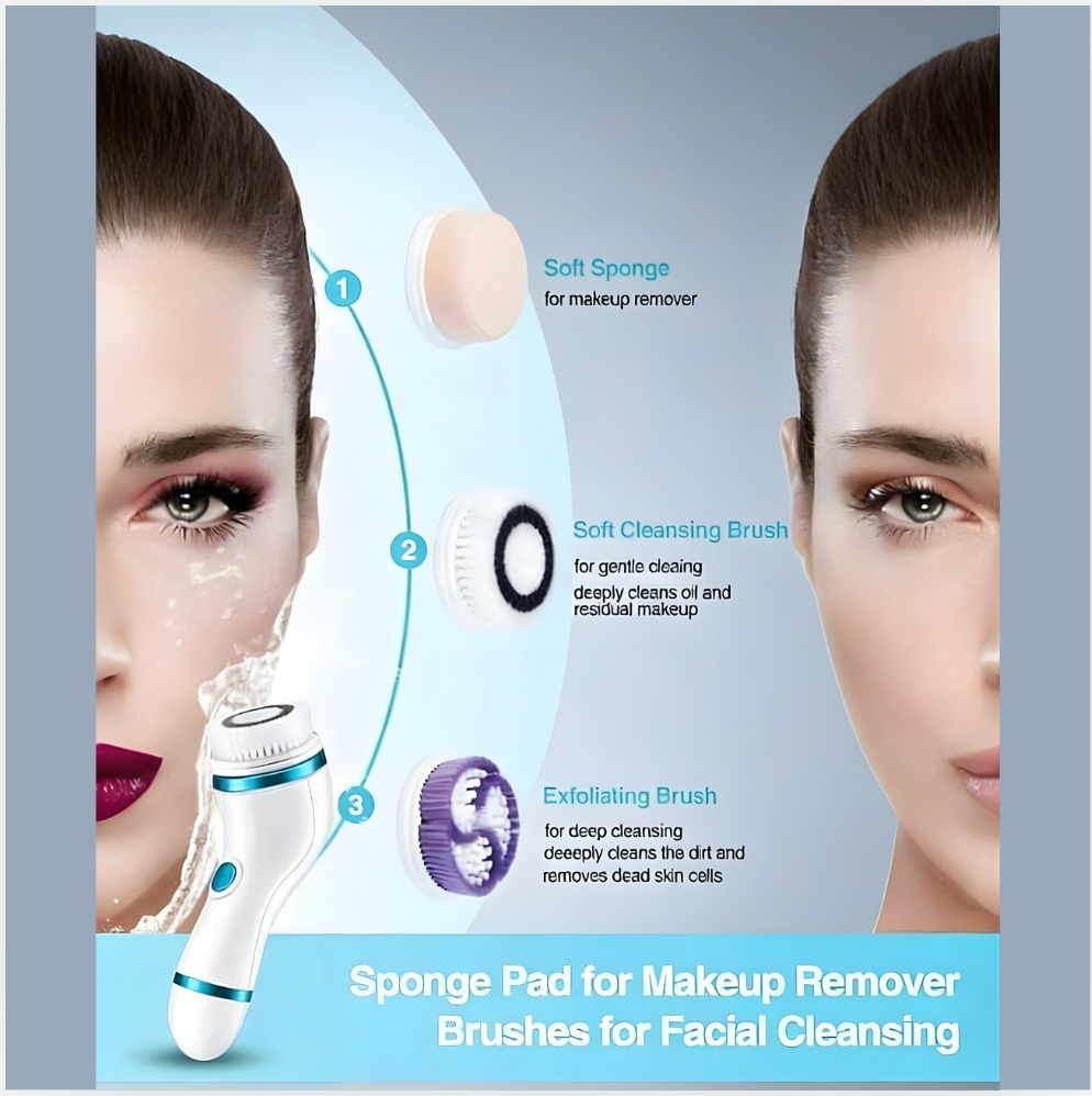 4 In 1 Electric Facial Cleansing Brush & Massager