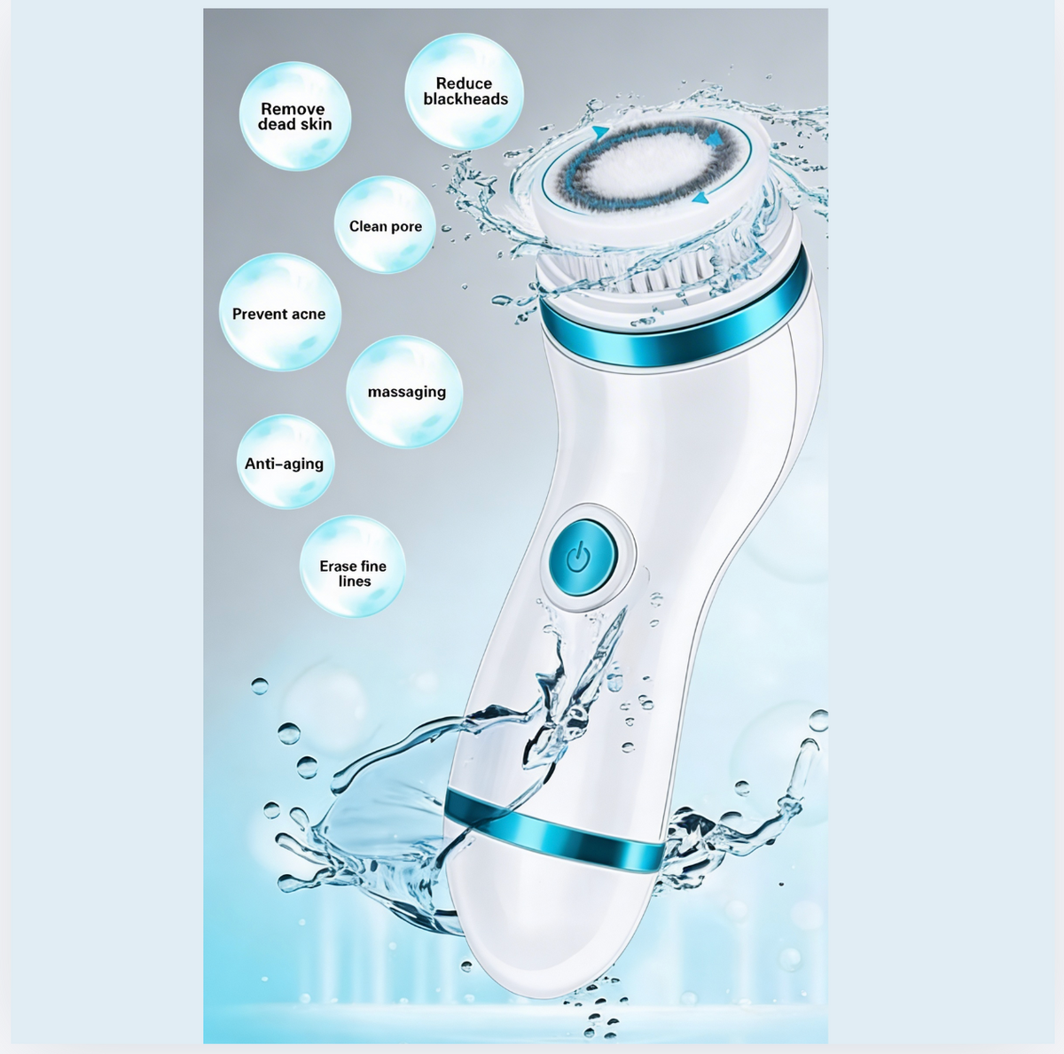 4 In 1 Electric Facial Cleansing Brush & Massager