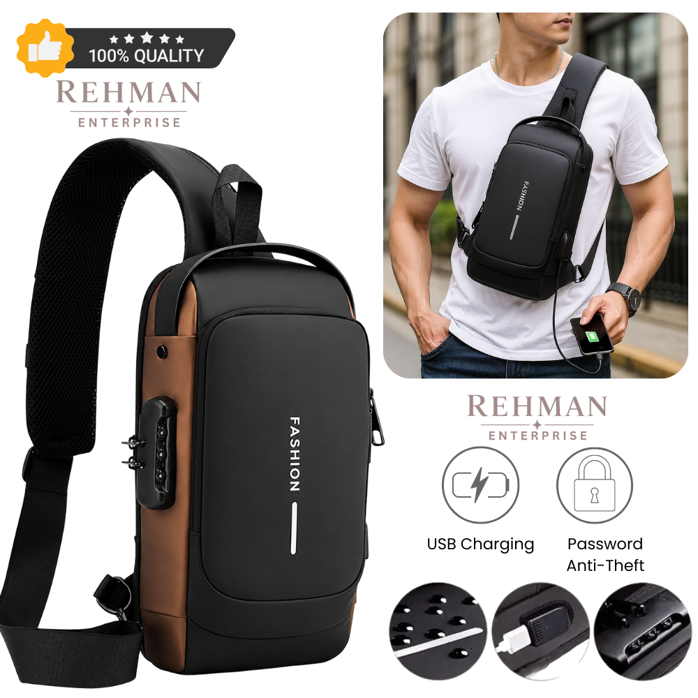 SecureLock Sling Travel Bag – Stylish & Theft-Proof