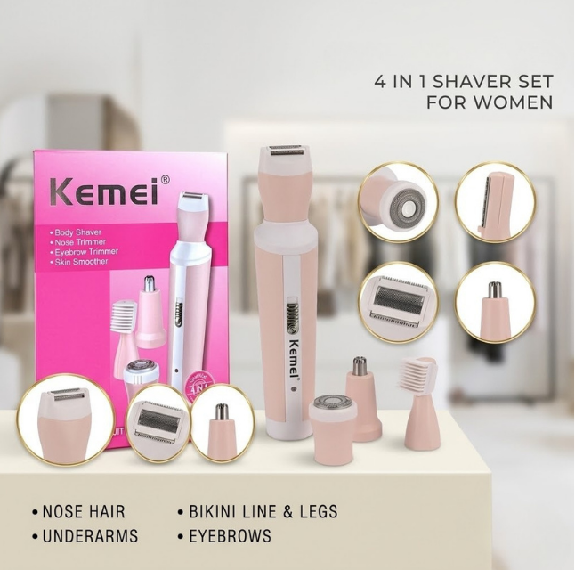 Kemei 4-in-1 Professional Women’s Grooming Kit – Smooth & Painless
