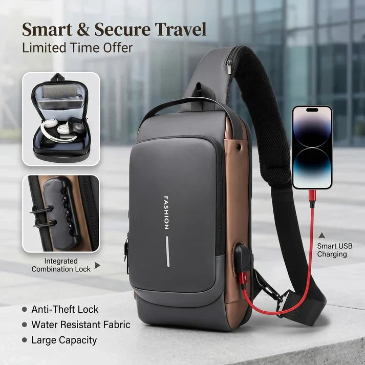 New Fashion Anti-Theft Sling Shoulder Bag With Password Lock