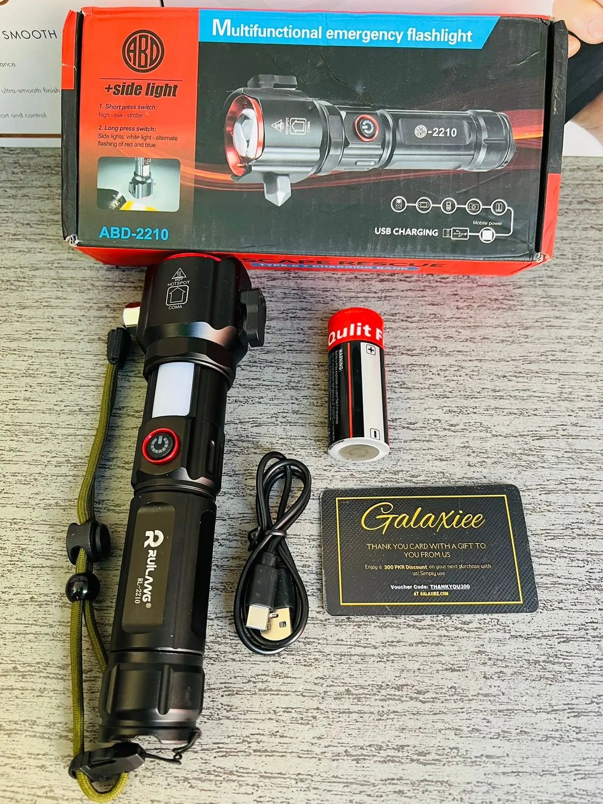 Waterproof Laser LED Tactical t With1Km range flashlight and long lasting backup | Imported