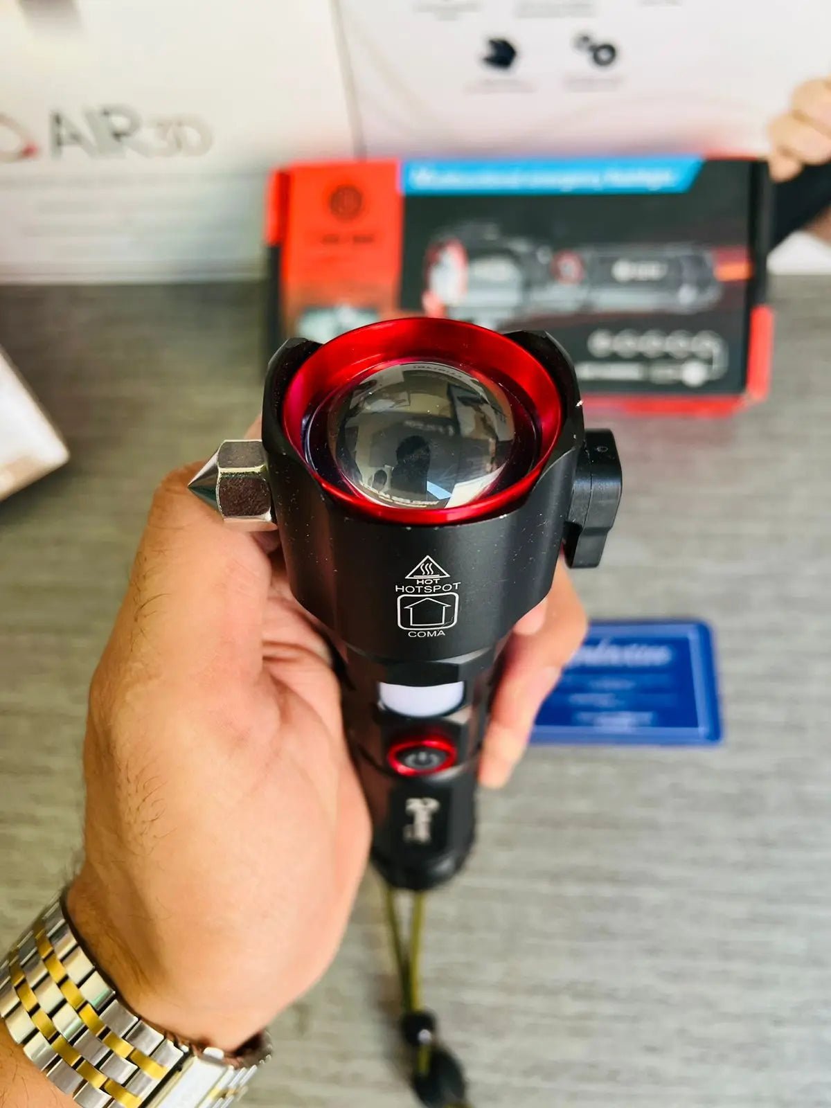 Waterproof Laser LED Tactical t With1Km range flashlight and long lasting backup | Imported