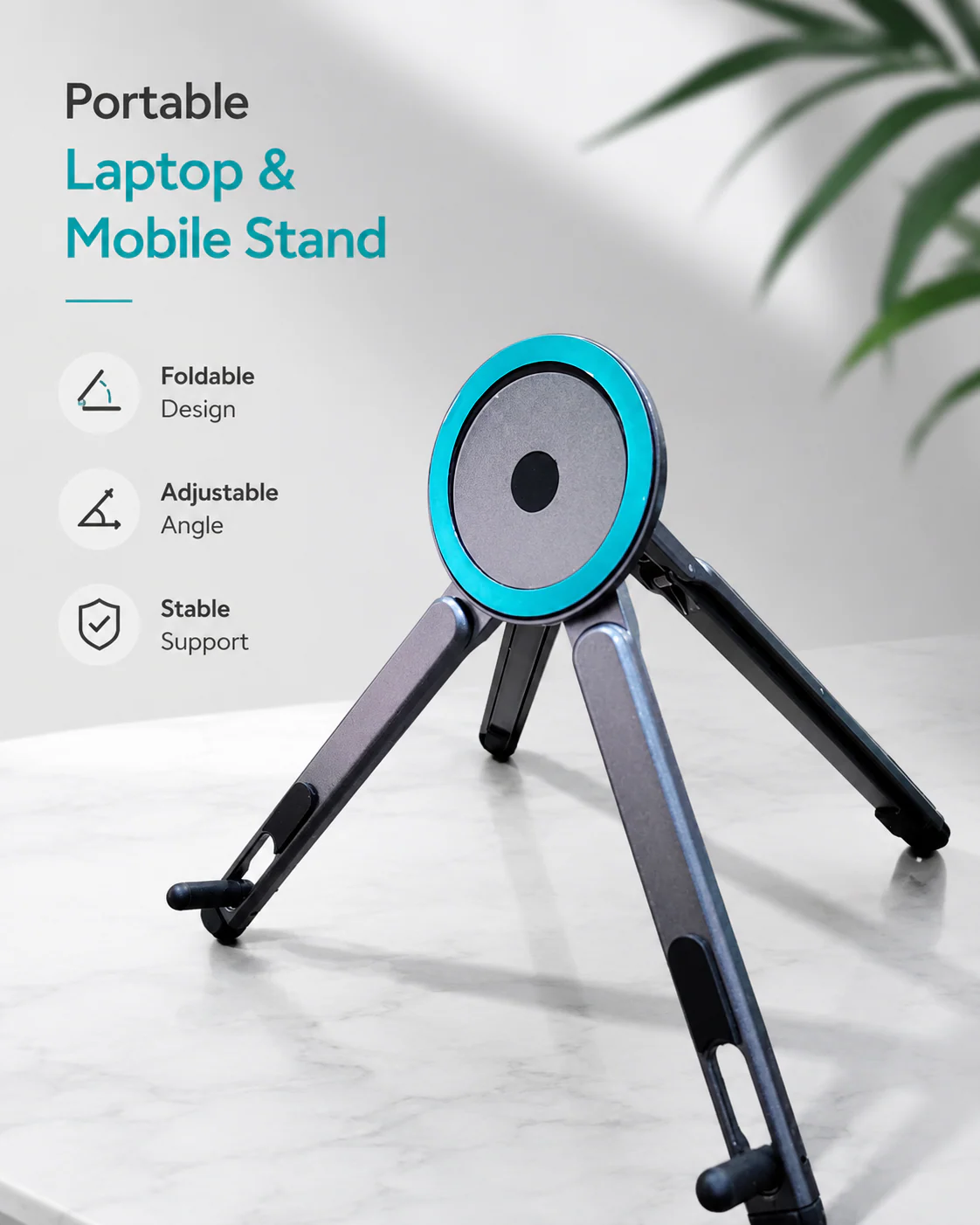 3-in-1 Foldable Laptop & Magnetic Mobile Stand